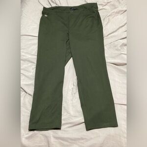 Zac & Rachel Pine Green Pull On Compression Ankle Pants with Metal Tab Size 2X